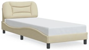 krém szövet ágykeret LED-ekkel matrac nélkül Hvar 90x190 cm