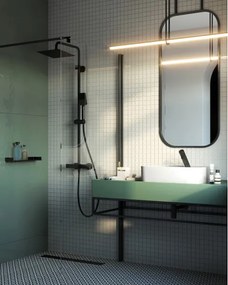Therm zuhanyszett esőztetővel, termosztátos csapteleppel, fekete