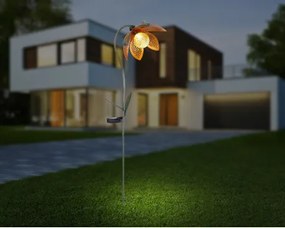 Globo 33653 Solar leszúrható fém virág, zöld-arany színben, közepében pókhálómintás üveggolyó. IP44, kapcsolóval, inkl. 1x200mAh AAA Ni-Mh 1,2V, HxSZxM:250x150x900, inkl. 1xLED 0,06W 3,2V, 6500K