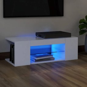 Fehér tv-szekrény led-lámpákkal 90 x 39 x 30 cm