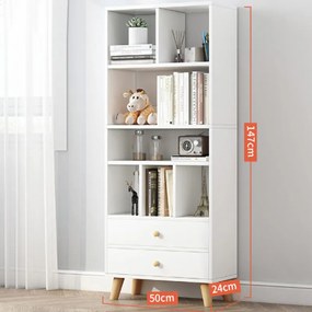 Polcos szekrény 180x24x50cm fehér FUR1833-2