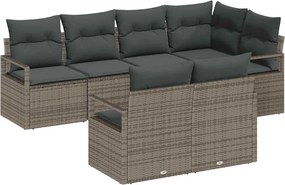 vidaXL Kanapé Szett 7 pcs Szürke polirattan