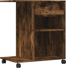 vidaXL füstös tölgy színű nyomtatóállvány kerekekkel 60x40x68,5 cm