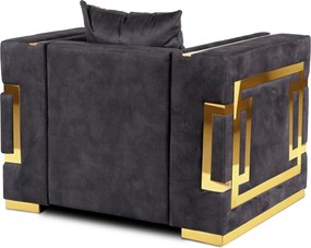 Fotel egyszemélyes kivitelben, fekete/arany színben PALLAZO