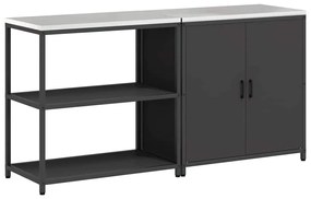 Konyhai Tároló Készlet polcokkal 2 pcs Fekete 180 x 50 x 92 cm