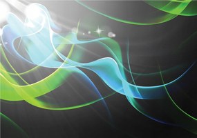 Fotótapéta Absztrakt hullámok kék-zöld vinil 208x146 +ragasztó