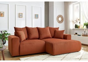 Narancssárga bársony sarokkanapé Enjoy – Bobochic Paris