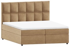 Okkersárga ágyneműtartós boxspring ágy 140x200 cm Flip – Ropez