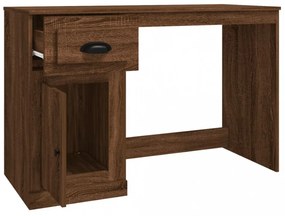 barna tölgy színű szerelt fa íróasztal fiókkal 115x50x75 cm