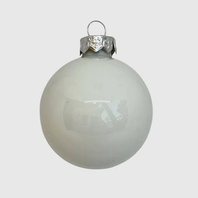 Fehér-arany barokk karácsonyi üveggömb szett, 6 cm, 12 db