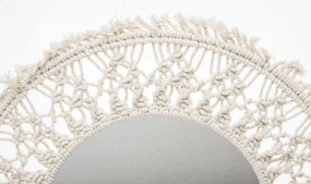 Ottoman design kerek fali tükör pamut zsínórra fonva 55x55x2cm