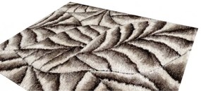 Hiemer luxus shaggy szőnyeg 80 x 150 cm barna krém falevél minta