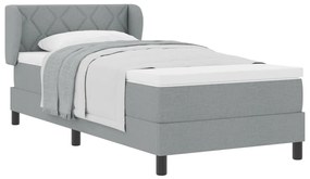 Boxspring Ágy Matraccal - Világosszürke, 100x200 cm, Textil
