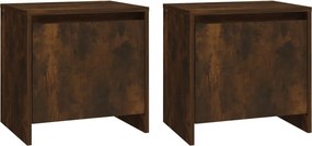 vidaXL 2 db füstös tölgy színű szerelt fa éjjeliszekrény 45x34x44,5 cm