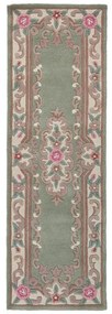 Aubusson zöld gyapjú futószőnyeg, 67 x 210 cm - Flair Rugs
