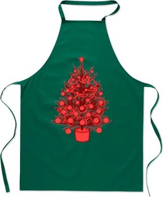 Karácsonyi konyhai kötény Piros karácsonyfa