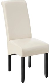 TecTake GmbH 400556 ergonomikus tömörfa étkezőszék - krémes, darabonként