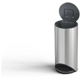 Fényes ezüstszínű rozsdamentes acél pedálos szemetes 30 l Arc – Joseph Joseph