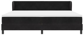 Boxspring Ágy Matrac Készlettel Fekete 200x200 cm Bársony