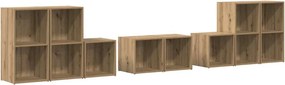 vidaXL TV Szekrény Szett Falra szerelhető 8 pcs Artisan tölgy Faanyag