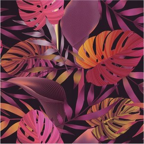 Fotótapéta Flizelin Dekoratív Hálószoba Egzotikus levelek 250x250