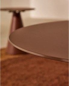 Terrakotta színű kerek dohányzóasztal üveg asztallappal ø 80 cm Wilshire – Kave Home