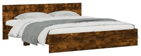 füstös tölgy színű ágykeret fejtámlával 200 x 200 cm