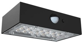 V-Tac LED Napelemes érzékelős fali lámpa LED/3W/3,7V 3000K/4000K IP65 fekete VT1516