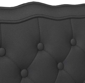 vidaXL Chesterfield Pad Fekete 119.5 x 64.5 x 75 cm Műbőr