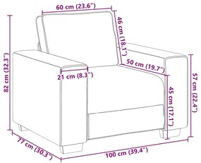 kék kordbársony szövet kanapészék 60 cm