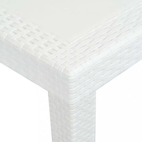 fehér rattan hatású műanyag kerti asztal 220 x 90 x 72 cm