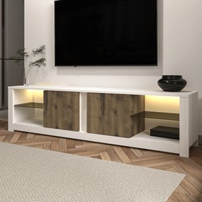 Aydos TV-állvány, fehér-tölgy, 180 cm
