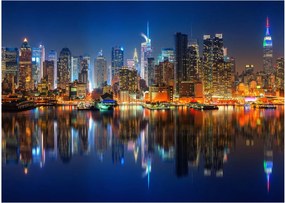 Manhattan képe éjjel (üvegen) (70x50 cm)