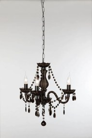 TRIO R11073002 LÜSTER Klasszikus Csillár Fekete, Ezüst E14 IP20