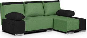DROP Kinyitható sarokkanapé Zöld/fekete