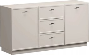 Lorini komód 150 cm fiókokkal - kasmír / fekete T-bar fogantyúk