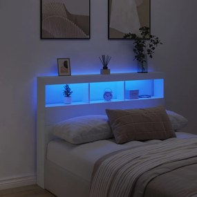 fehér áthidalószekrény LED-világítással 140 x 17 x 102 cm