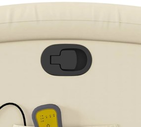 krémszínű műbőr dönthető masszázsfotel