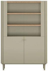 Elivo vitrines szekrény 100 cm kétajtós lábakon - eukaliptusz / baltic dune tölgy