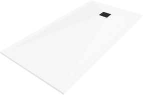 Mexen Stone+   SMC zuhanytálca 200 x 90 cm, fehér ,  takaró fekete - 44109020-B Kompozit zuhanytálca