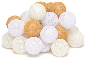 Bézs LED fényfüzér, 30 gömbbel - Luuka