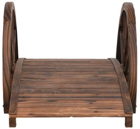 tömör fenyőfa kerti híd félkör kerekekkel 99 x 50 x 38 cm