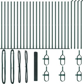 vidaXL Kerítésoszlop Zöld 50 x 1,2 m (16 x 16 mm háló) Acél és PVC