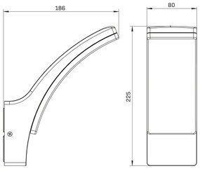 LED Kültéri fali lámpa AMY LED/12W/230V IP44 fekete