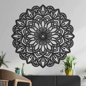 Fából készült mandala a falon virágesszencia | ESSENTIA