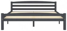sötétszürke tömör fenyőfa ágykeret 160 x 200 cm