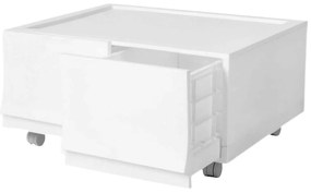 Wave twin Snow moduláris tárolódoboz kerekekkel 54,6 x 43,4 x 22 cm, széles - 2 fiók - kerekek