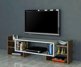 TV szekrény Sema - White, Walnut