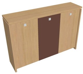Verno közepes gardrób 188 x 46 x 130 cm, kombinált ajtó, világos tölgy / barna