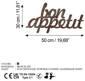 Fém fali dekoráció, Rusty Bon Appetit